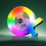 مروحة محمولة بإضاءة ملونة - Portable fan with colorful lighting 1 مروحة محمولة بإضاءة ملونة2