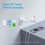 شاحن بمنفذ USB متوافق مع آيفون 14 و13 و12 و11 وXS وXR و8 و7 و6 وآيباد، بمنفذ واحد، 20 واط، شحن سريع ونقل بيانات