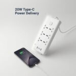 مشترك كهرباء مع 4 منافذ شحن سريعة (USB & Type-C)5