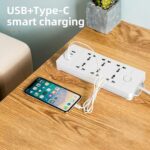 مشترك كهرباء مع 4 منافذ شحن سريعة (USB & Type-C)5